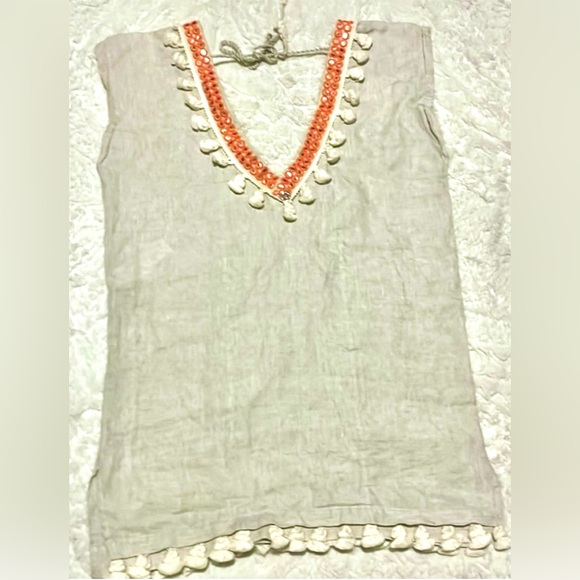 OndadeMar Women's Embroidered Tunic Boho Linen Sz S - Picture 3 of 9